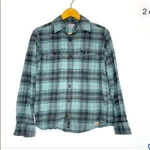 Carhartt Flannel Shirt Button Front Womens Large